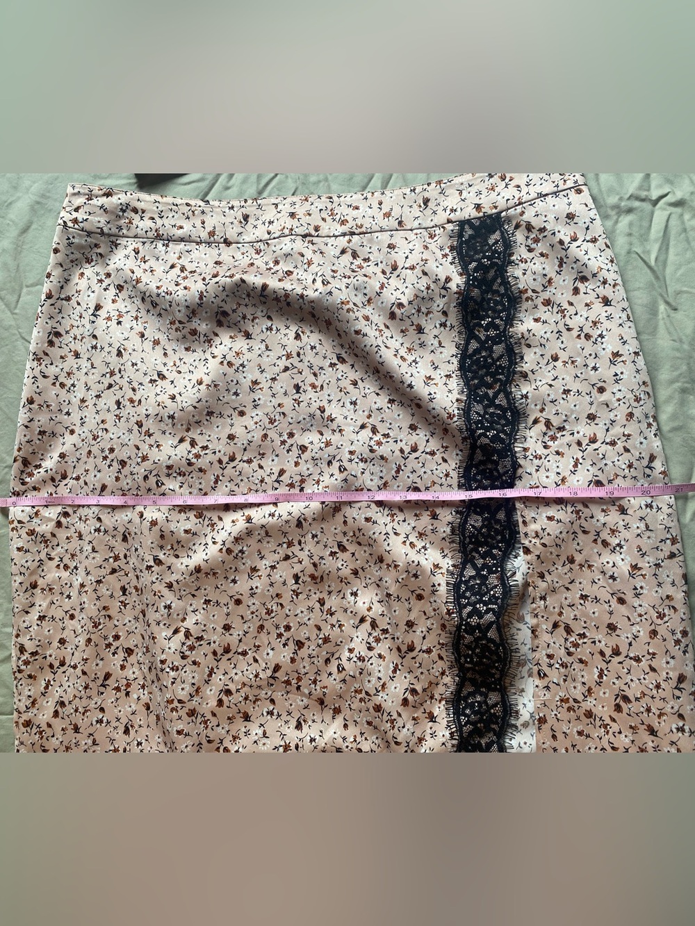 Nordstrom Leith Dusty Pink Camisole Slit Pencil Skirt Set w/ lace trim floral - Picture 6 of 9